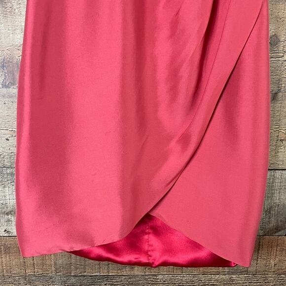 Jenny Yoo Collection Silk Mini Strapless Dress Coral Pink Size 2 - Picture 4 of 11
